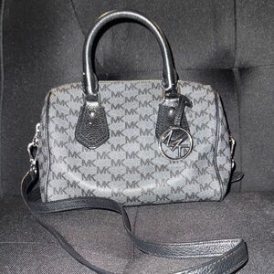 Michael Kors Monogram Black and Gray Satchel